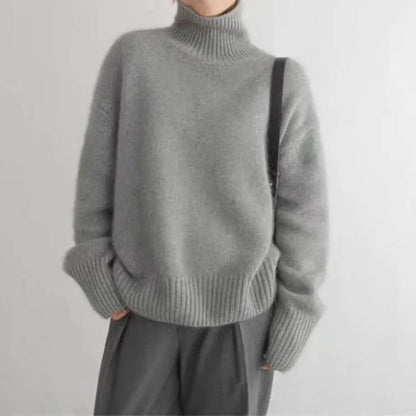 Soft knit pullover sweater turtleneck for women | Elowen -10