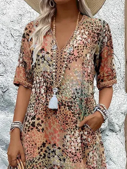 Elegant floral midi dress for women | Harper -6