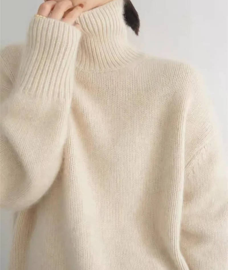Soft knit pullover sweater turtleneck for women | Elowen -6