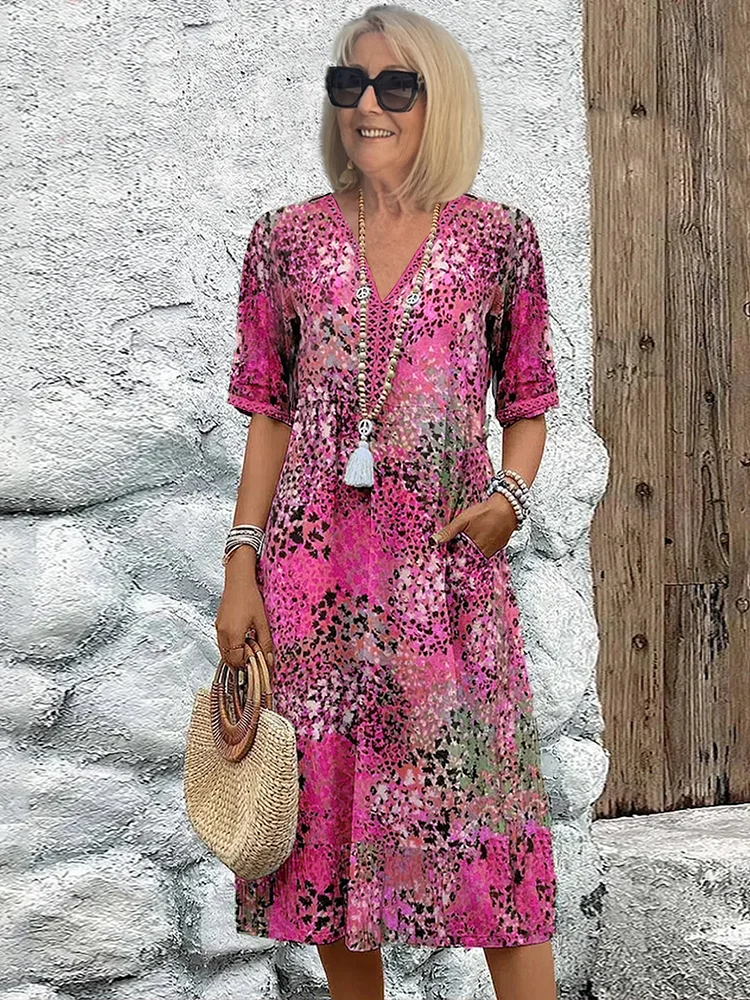 Elegant floral midi dress for women | Harper -2
