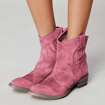 Ankle elegant western boots for women -8