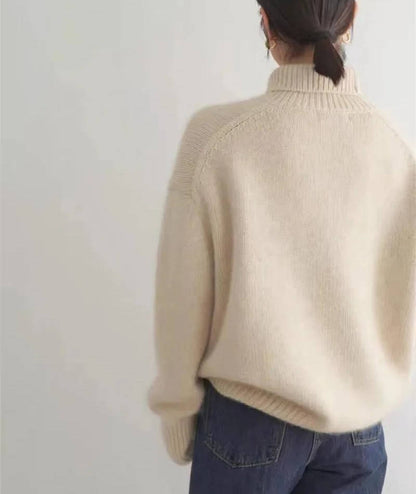 Soft knit pullover sweater turtleneck for women | Elowen -8