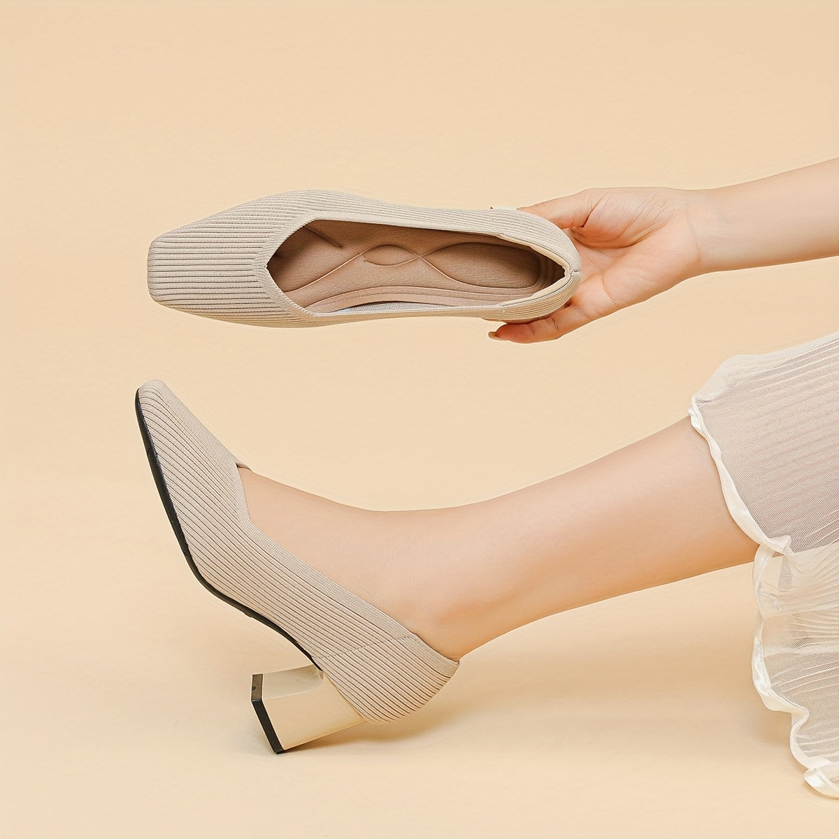 Elegant heeled stable pumps for women | Ameline -11