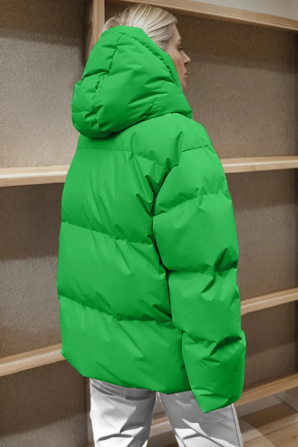 Puffer hooded winter coat warm jacket for women -15