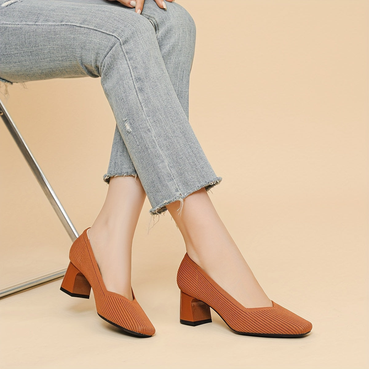 Elegant heeled stable pumps for women | Ameline -5