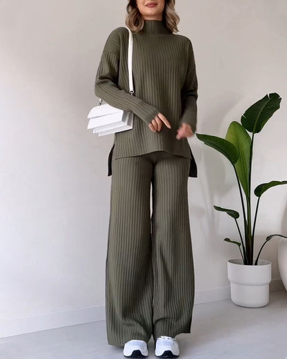 Elegant casual set for women | Ribbed style -5