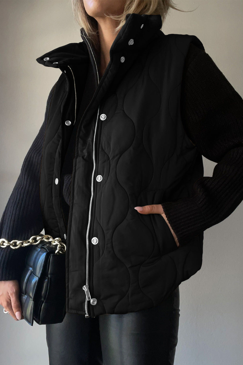 Quilted winter coat lightweight sleeveless vest for women | Krist -1