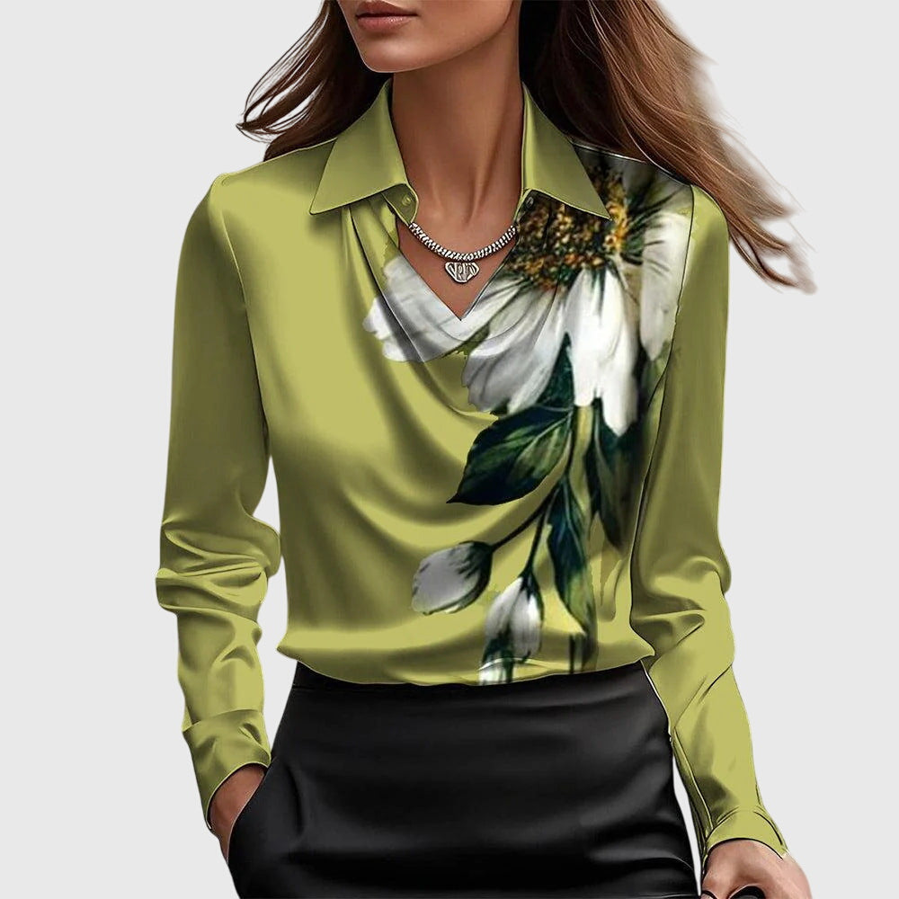 Collar drape blouse for women | Elara -6