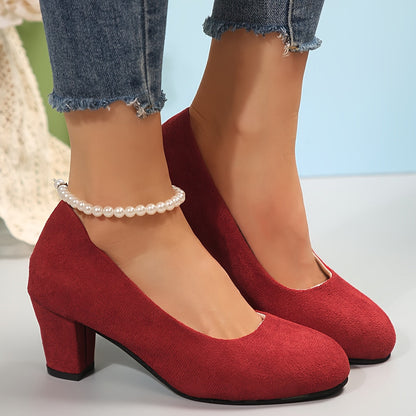 Toe wide heel stable pumps for women | Solina -5