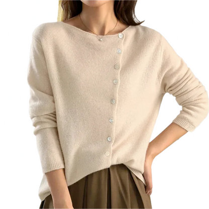 Elegant button-up side cardigan for women | Perrin -2
