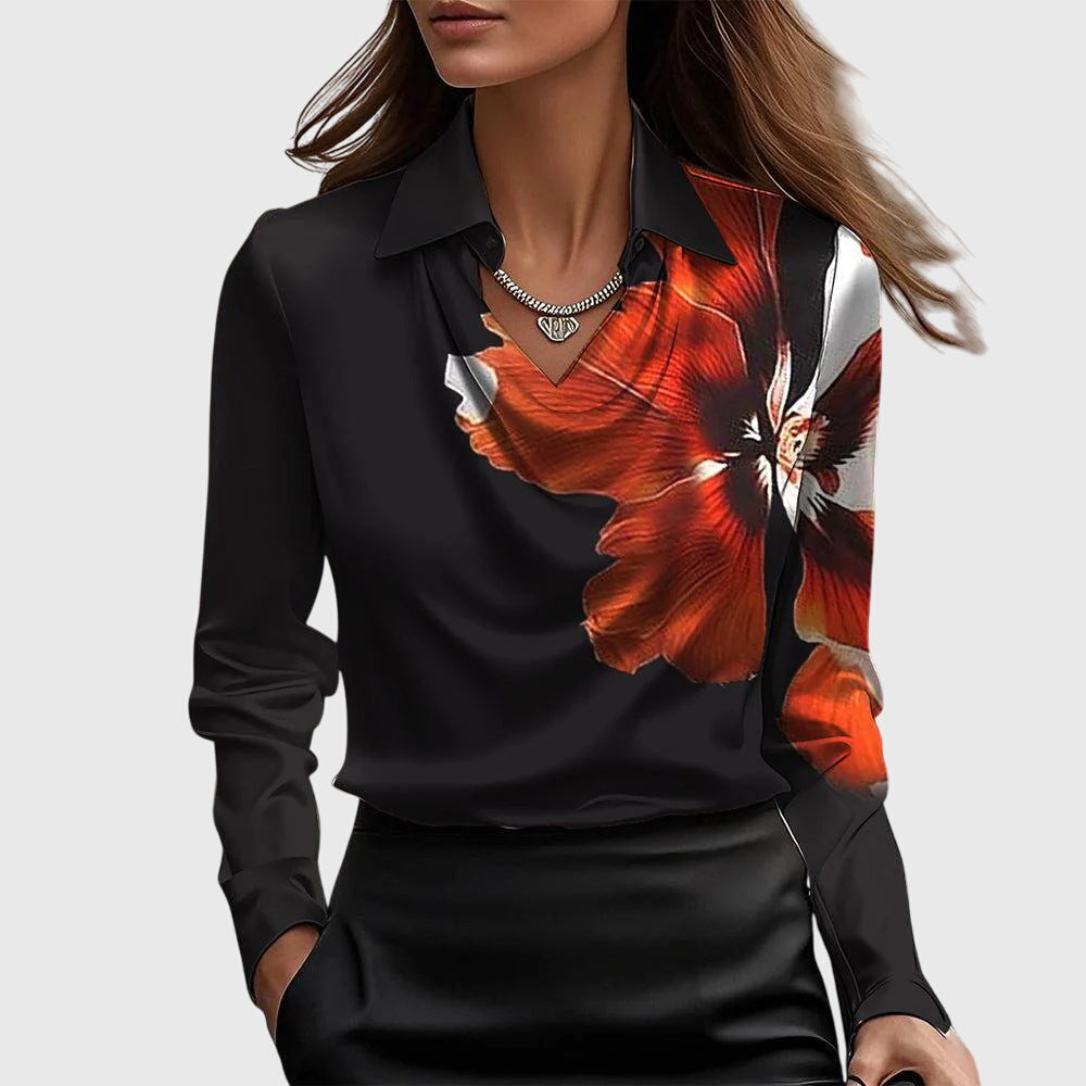 Collar drape blouse for women | Elara -5