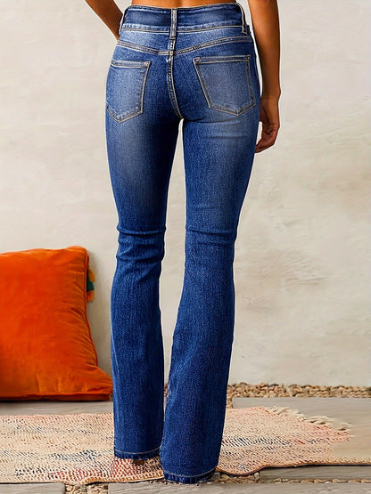 High-waisted flared jeans for women -5
