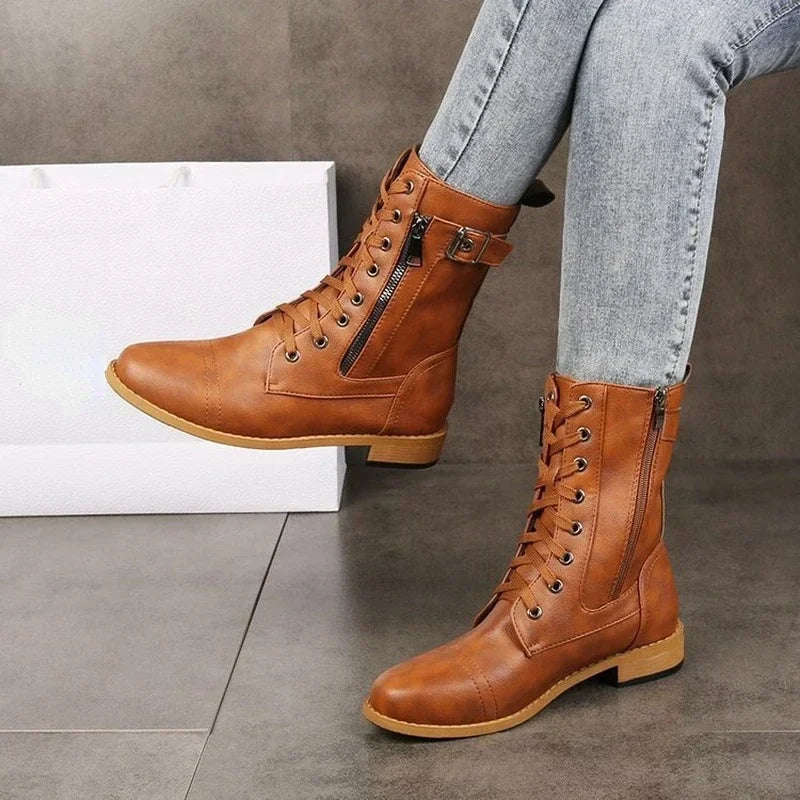 Autumn toe round boots for women | Layla -1
