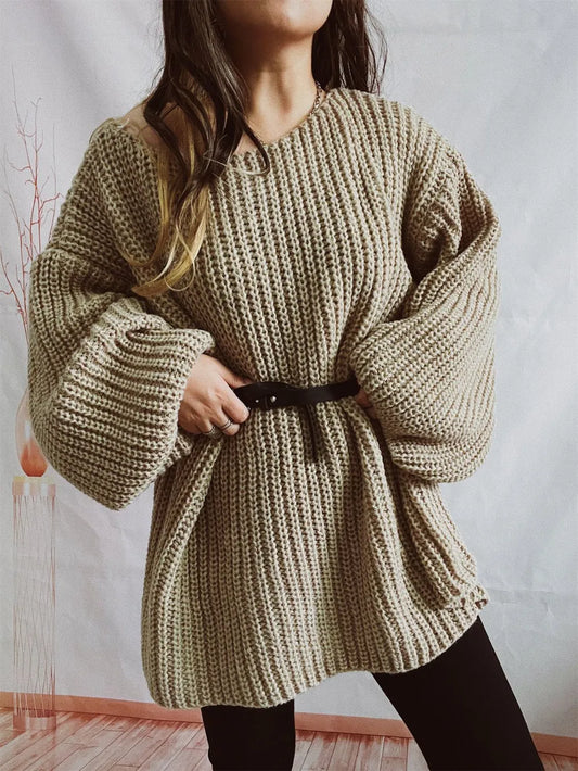 Knit sweatere oversized sweater for women -1