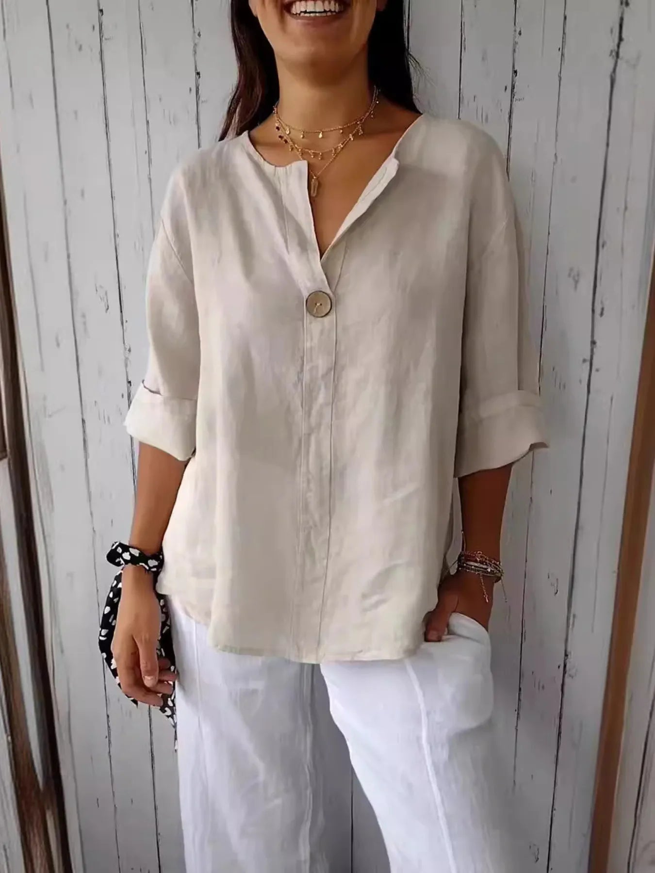 Casual large size blouse for women -1