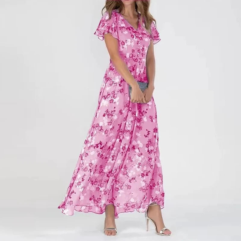 Summer floral dress for women | Elenya -3