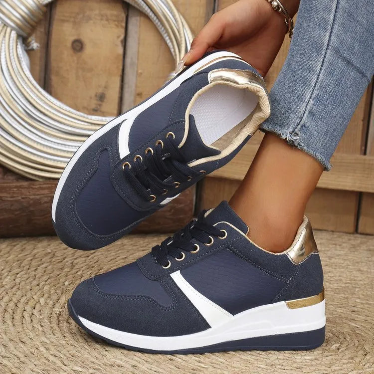 Wedges lace-up sneakers for women -1