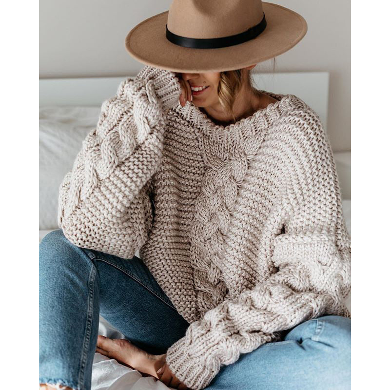 Thick knit cable-knit sweater for women | Kaitlyn -4