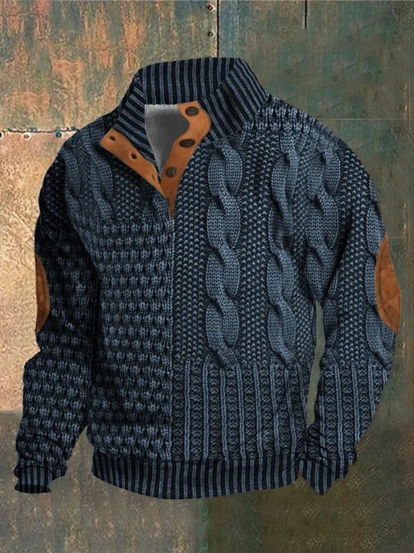 Print retro sweater for men | Adrien -4