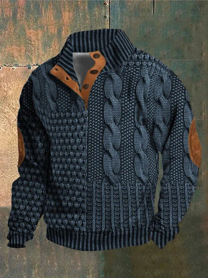 Print retro sweater for men | Adrien -4