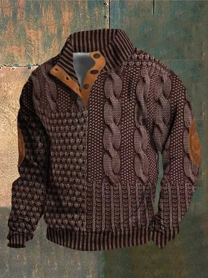 Print retro sweater for men | Adrien -7