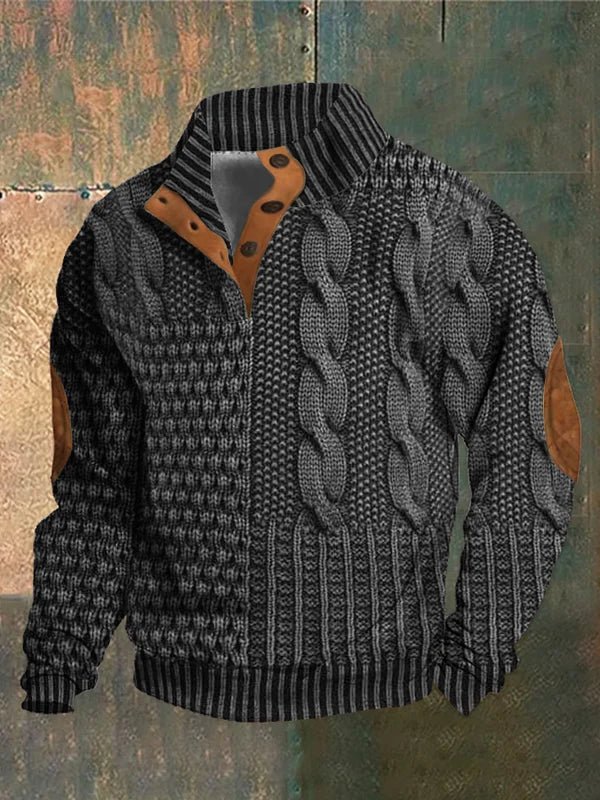 Print retro sweater for men | Adrien -6