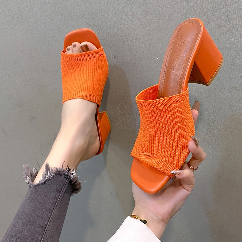 Heeled square sandals for women | Emeline -1