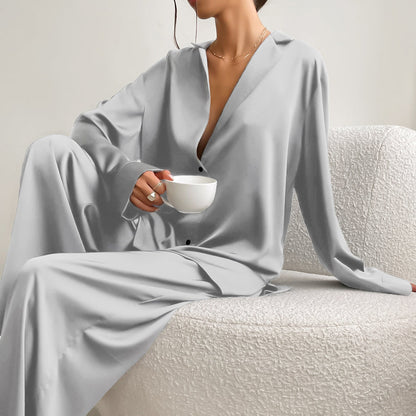 Oversized pyjamas set for women | Heather -9