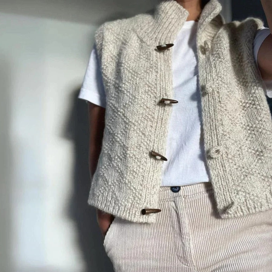 Minimal structured sleeveless layering vest for women | Brielle -2