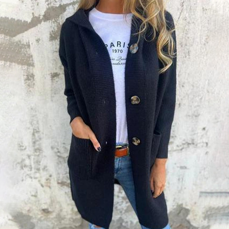 Long button-up cardigan for women | Camille -4