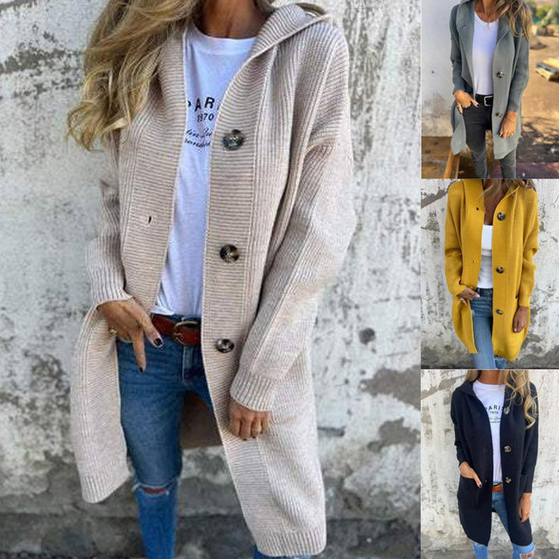 Long button-up cardigan for women | Camille -1