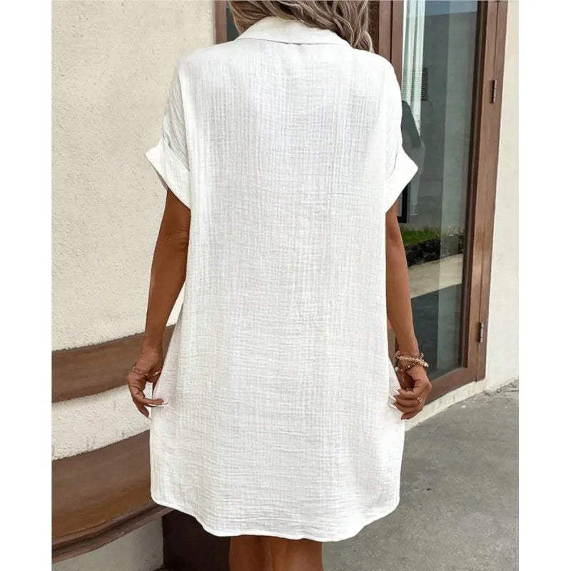 Buttoned cotton dress for women | Sacha -2