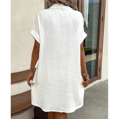 Buttoned cotton dress for women | Sacha -2