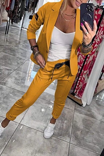 Chic relaxed two-piece jacket pants set for women | Fenna -7