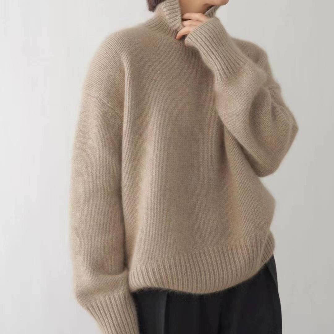 Soft knit pullover sweater turtleneck for women | Elowen -1