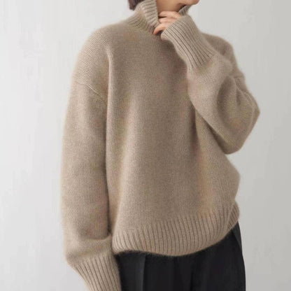Soft knit pullover sweater turtleneck for women | Elowen -1