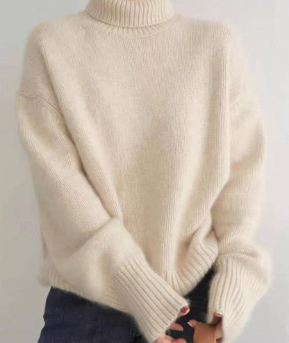 Soft knit pullover sweater turtleneck for women | Elowen -5