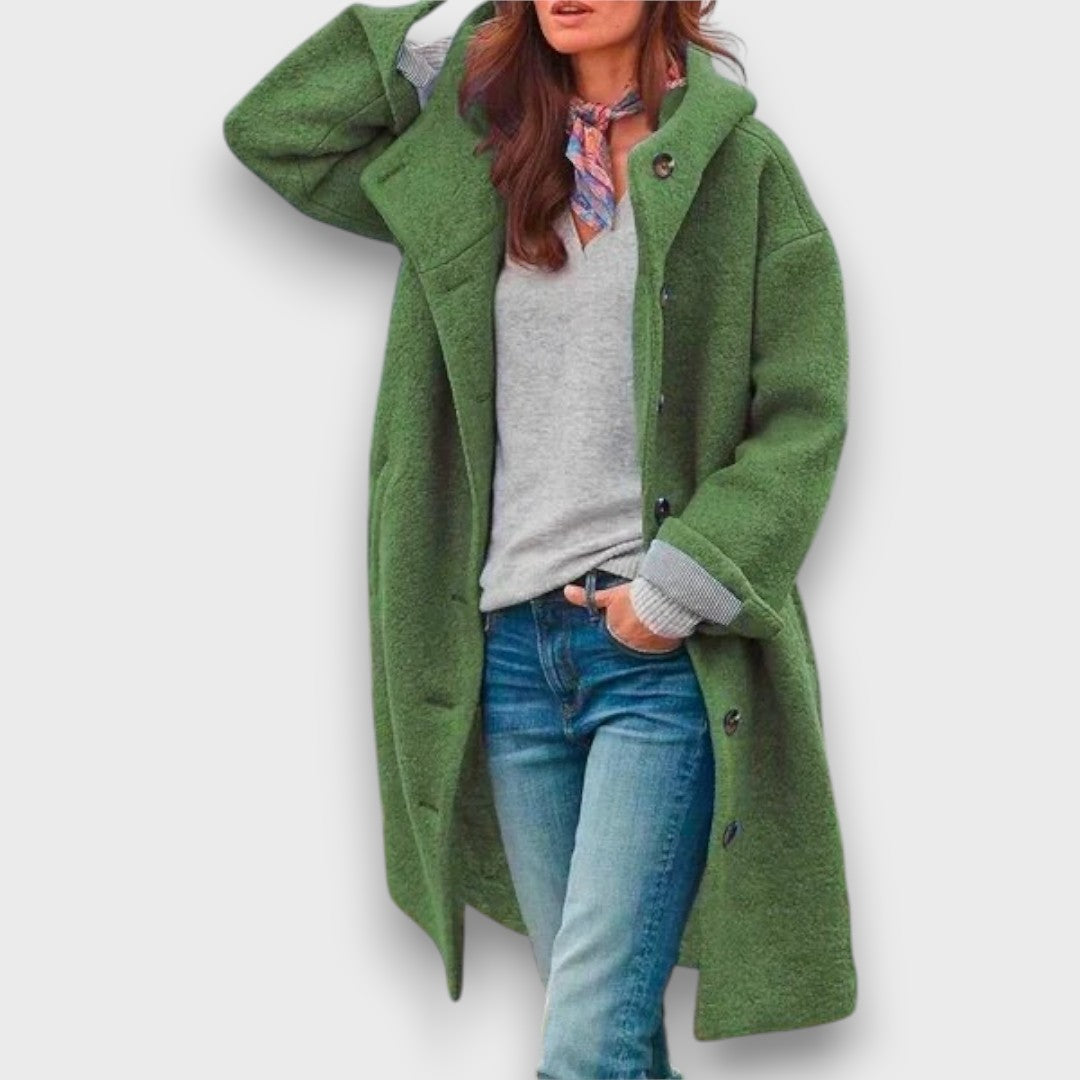 Length button coat for women | Relaxed Mid -1