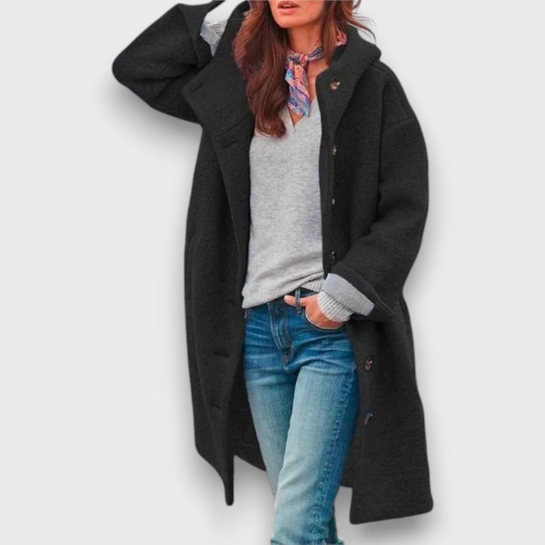 Length button coat for women | Relaxed Mid -2