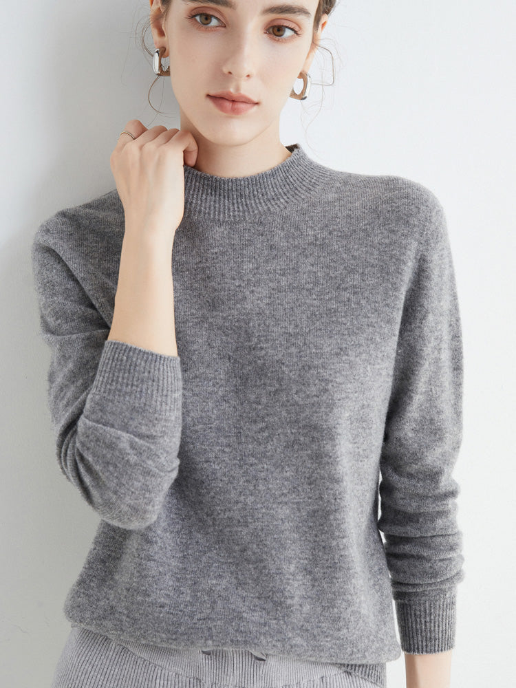 Turtleneck elegant cashmere sweater for women | Olenna -6