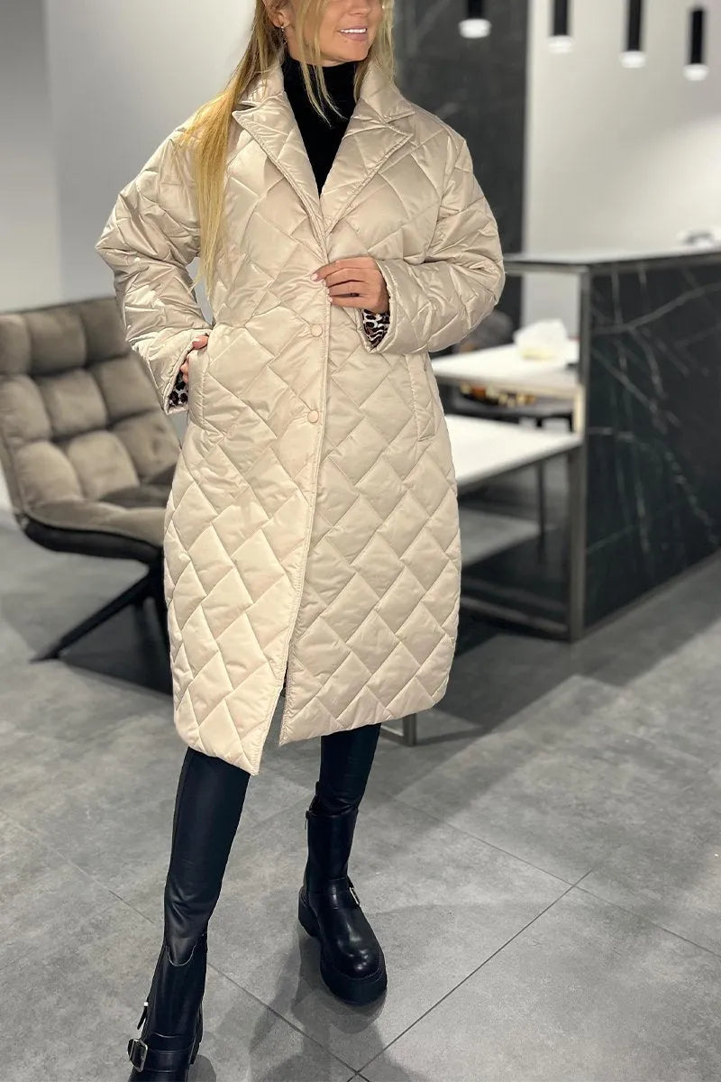 Quilted reversible coat for women | Style Leopard -3