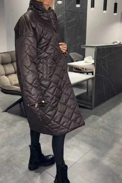 Quilted reversible coat for women | Style Leopard -7