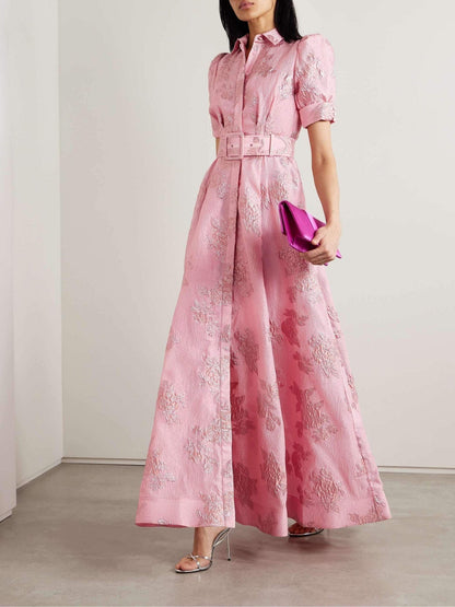 Elegant short puffed sleeve dress for women | Olivia -2