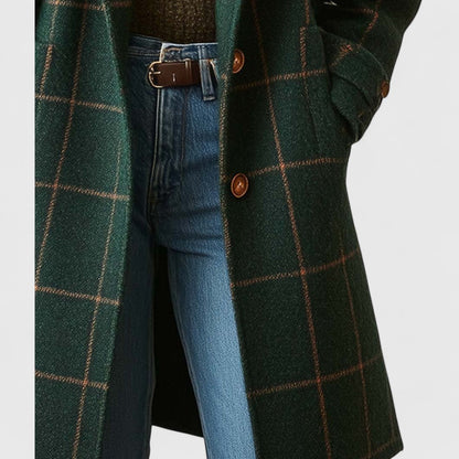 Checked classic coat for women | Camille -6