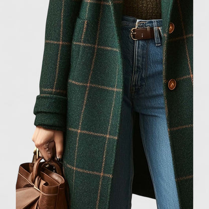 Checked classic coat for women | Camille -5
