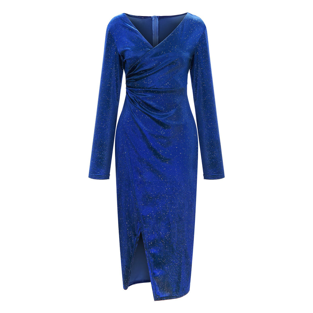 Wrap sequins dress for women | Selena -5