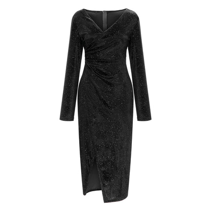 Wrap sequins dress for women | Selena -3