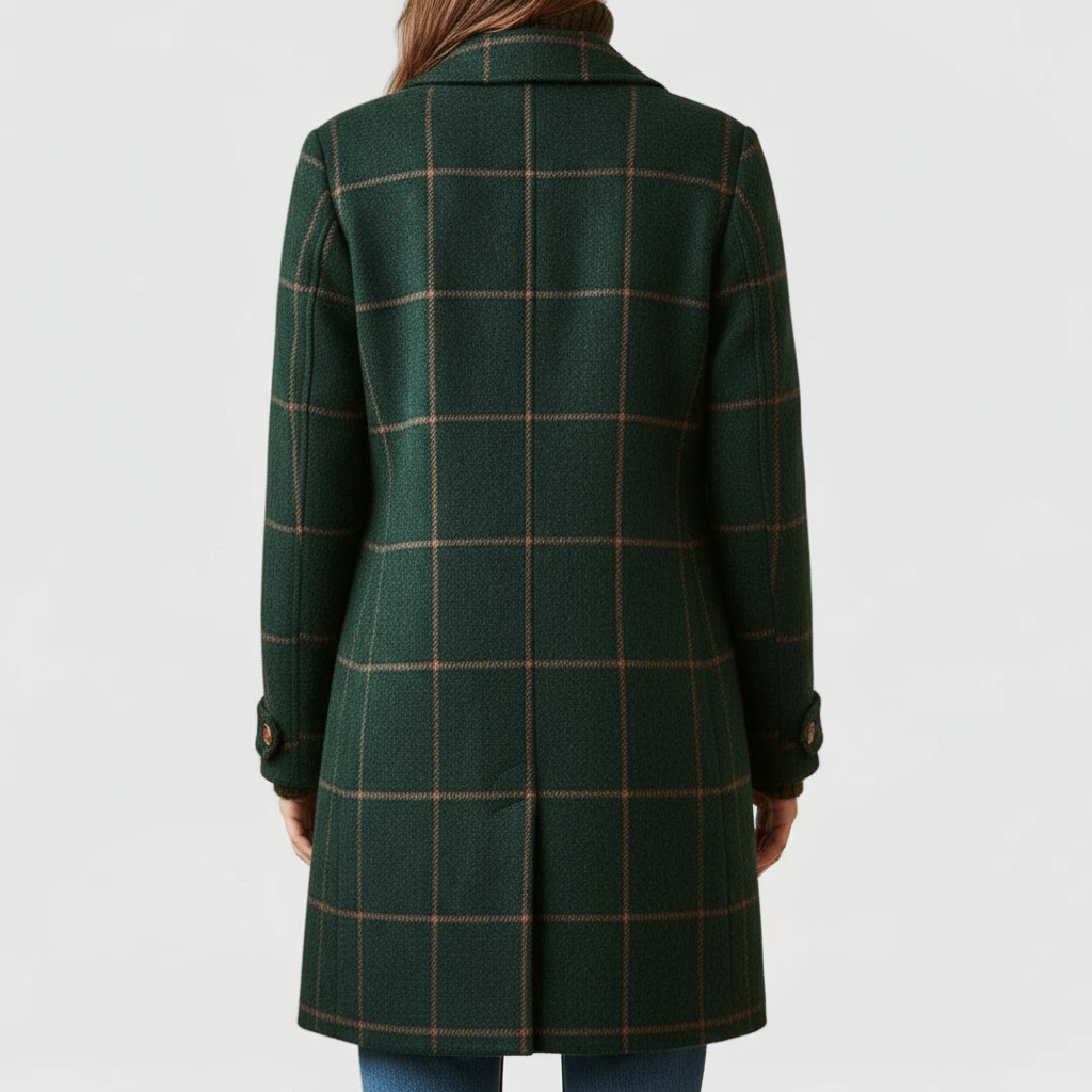 Checked classic coat for women | Camille -3