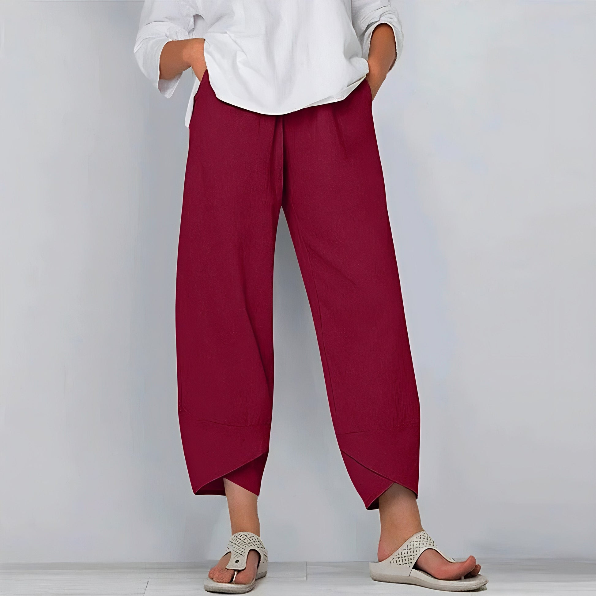 Wide-leg cotton trousers for women | Maia -5