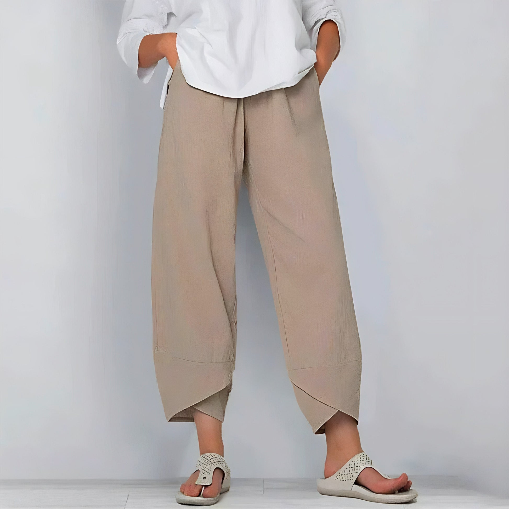 Wide-leg cotton trousers for women | Maia -1